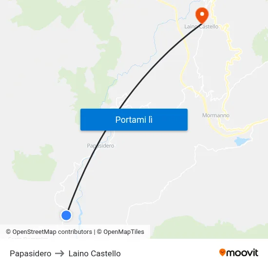 Papasidero to Laino Castello map