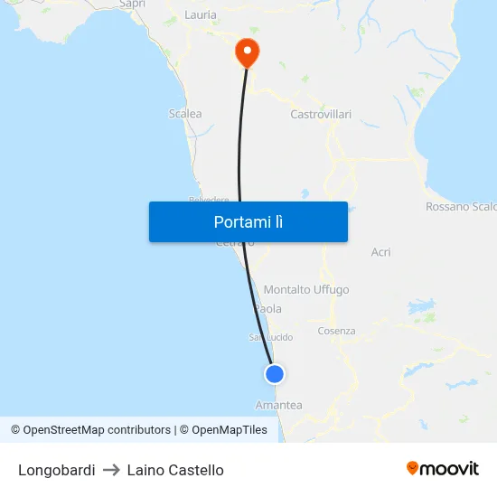 Longobardi to Laino Castello map
