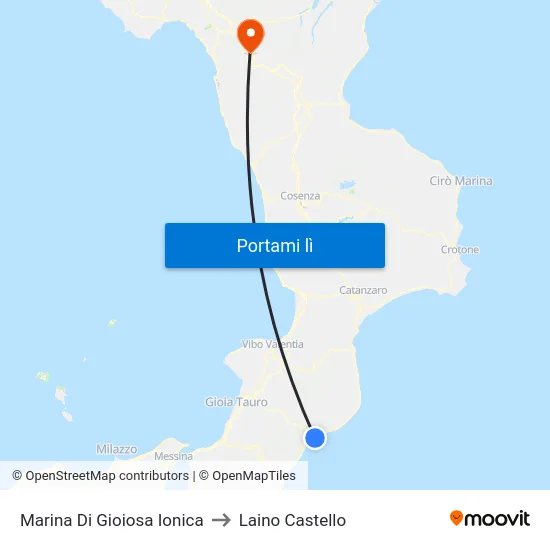 Marina Di Gioiosa Ionica to Laino Castello map