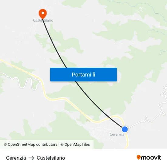 Cerenzia to Castelsilano map