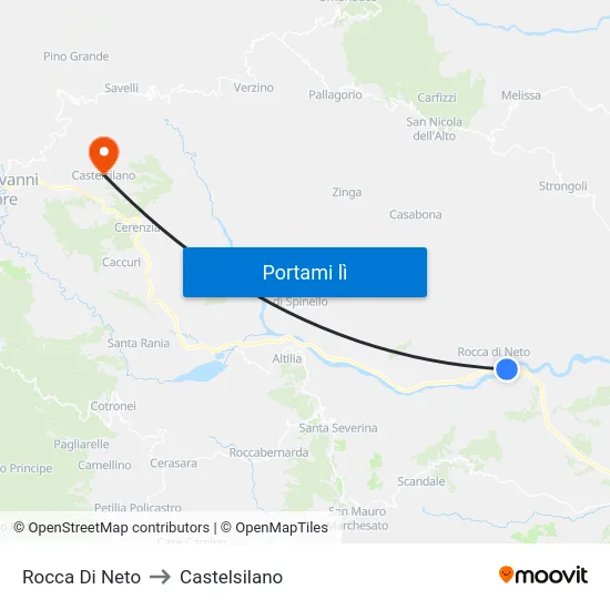 Rocca Di Neto to Castelsilano map