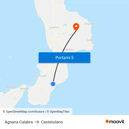 Agnana Calabra to Castelsilano map