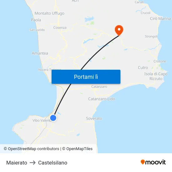 Maierato to Castelsilano map