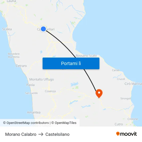 Morano Calabro to Castelsilano map