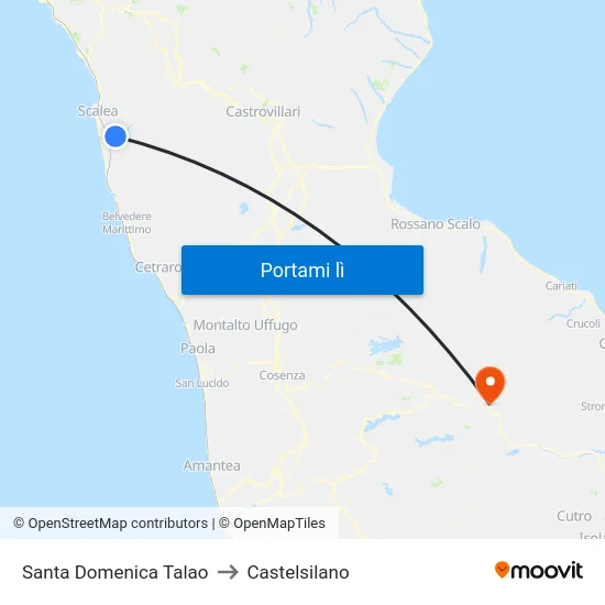Santa Domenica Talao to Castelsilano map