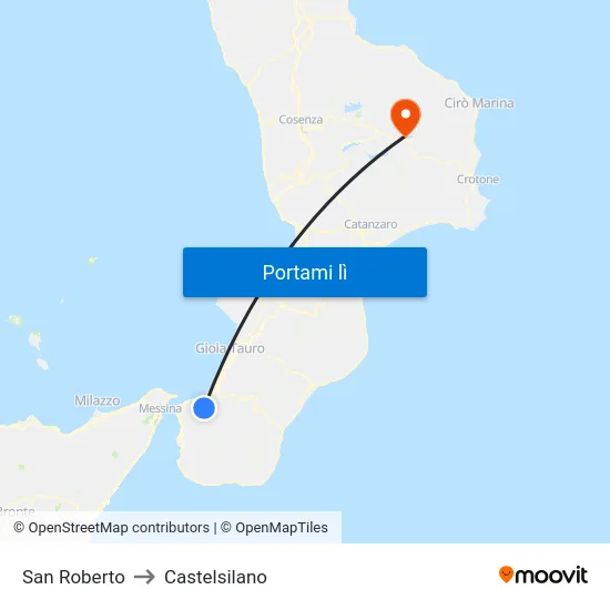 San Roberto to Castelsilano map