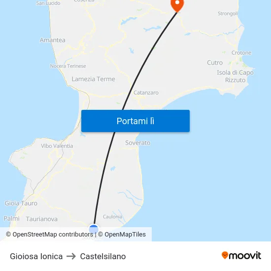 Gioiosa Ionica to Castelsilano map