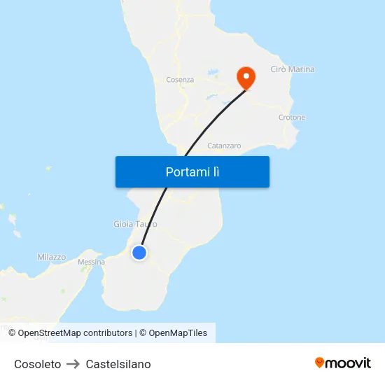 Cosoleto to Castelsilano map