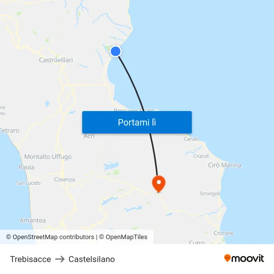 Trebisacce to Castelsilano map