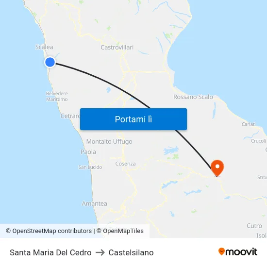 Santa Maria Del Cedro to Castelsilano map