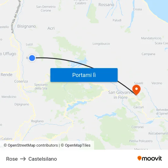 Rose to Castelsilano map