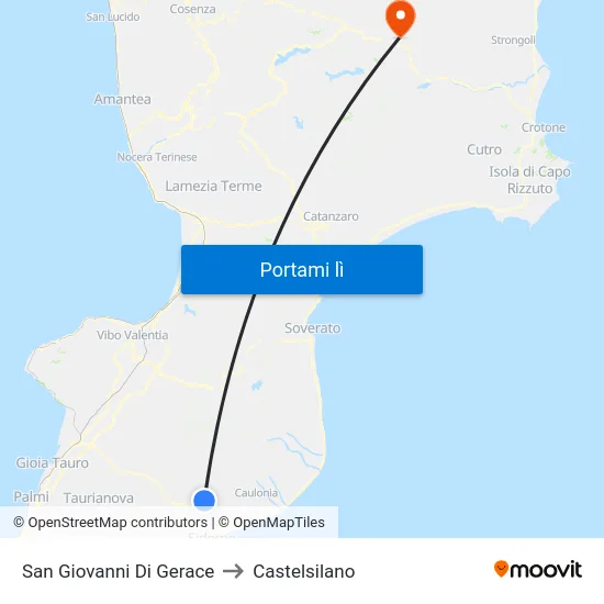 San Giovanni Di Gerace to Castelsilano map