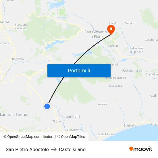 San Pietro Apostolo to Castelsilano map