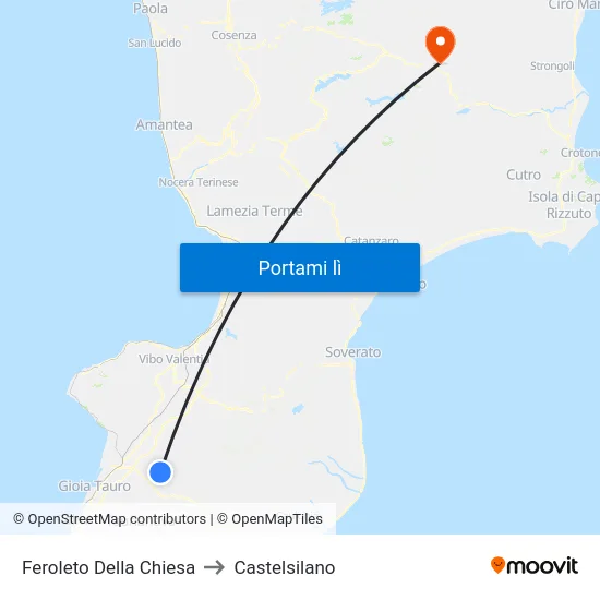 Feroleto Della Chiesa to Castelsilano map