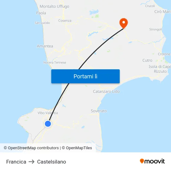 Francica to Castelsilano map