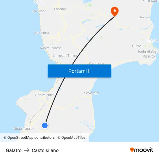 Galatro to Castelsilano map