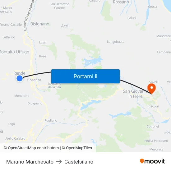 Marano Marchesato to Castelsilano map