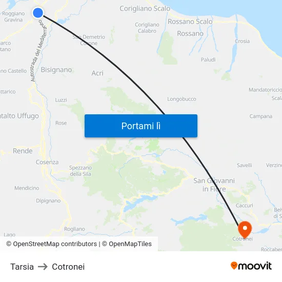 Tarsia to Cotronei map