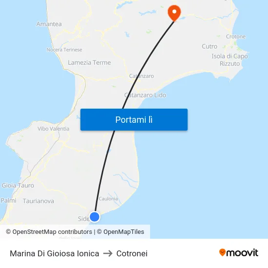 Marina Di Gioiosa Ionica to Cotronei map