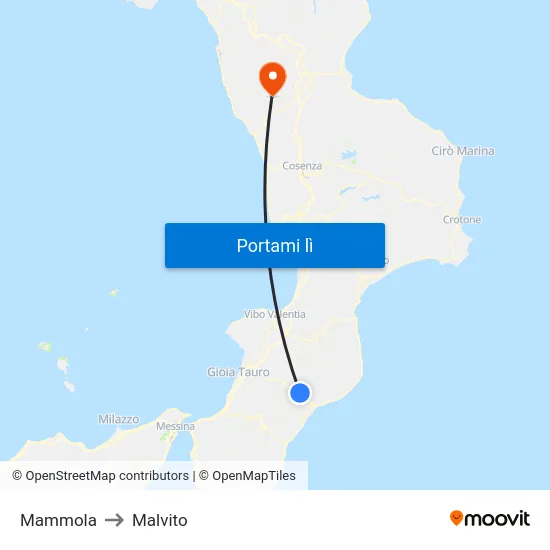 Mammola to Malvito map