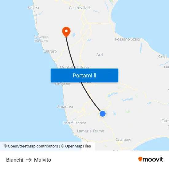 Bianchi to Malvito map