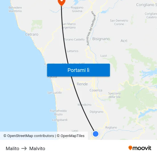 Malito to Malvito map