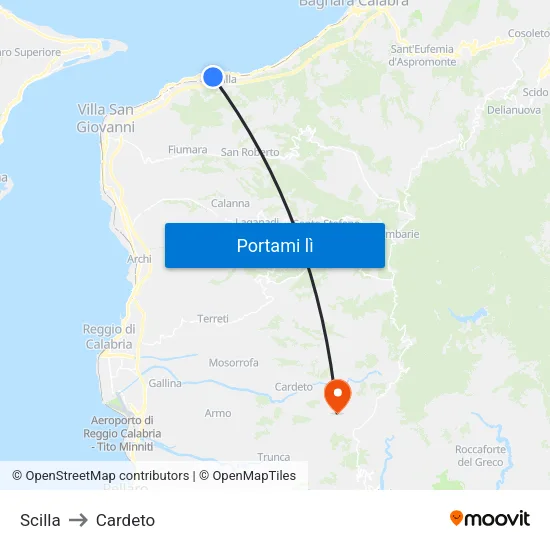 Scilla to Cardeto map