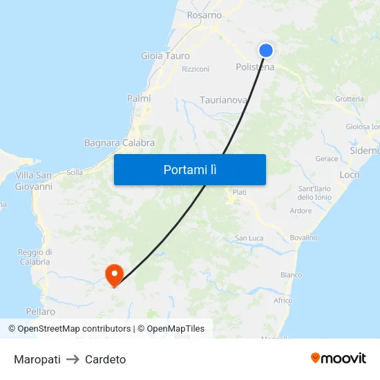 Maropati to Cardeto map