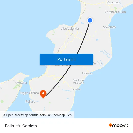 Polia to Cardeto map