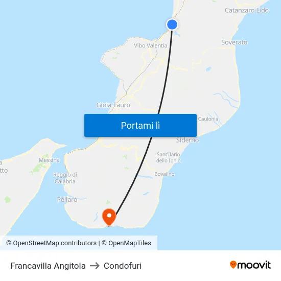 Francavilla Angitola to Condofuri map