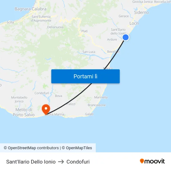 Sant'Ilario Dello Ionio to Condofuri map