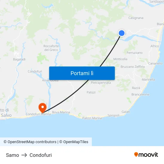 Samo to Condofuri map