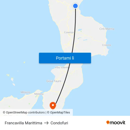 Francavilla Marittima to Condofuri map