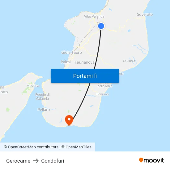 Gerocarne to Condofuri map