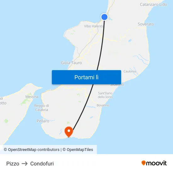 Pizzo to Condofuri map