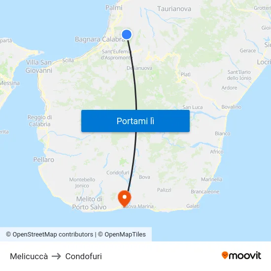 Melicuccà to Condofuri map