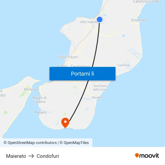 Maierato to Condofuri map