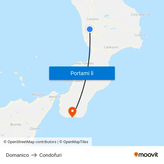 Domanico to Condofuri map