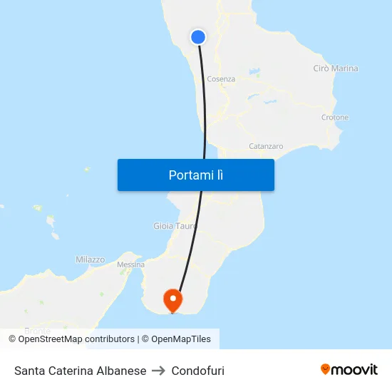 Santa Caterina Albanese to Condofuri map