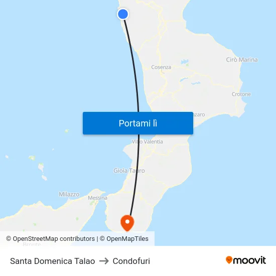 Santa Domenica Talao to Condofuri map