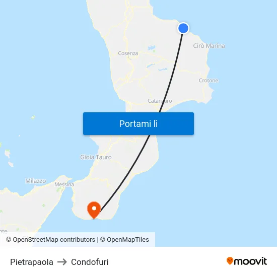 Pietrapaola to Condofuri map