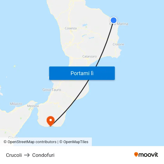 Crucoli to Condofuri map