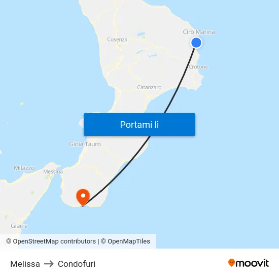 Melissa to Condofuri map