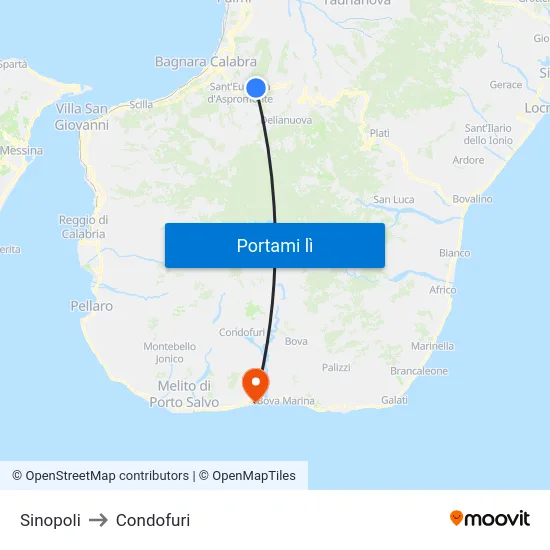Sinopoli to Condofuri map