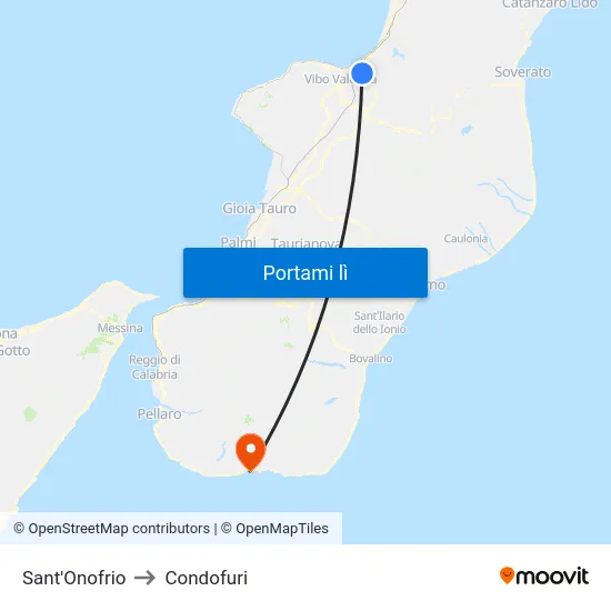 Sant'Onofrio to Condofuri map