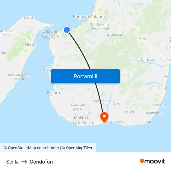 Scilla to Condofuri map