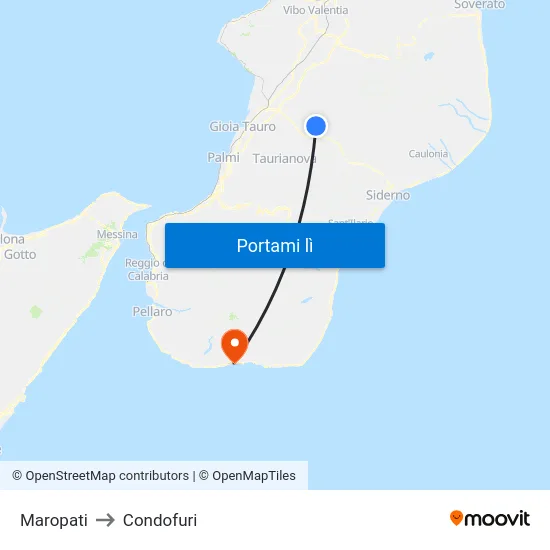 Maropati to Condofuri map