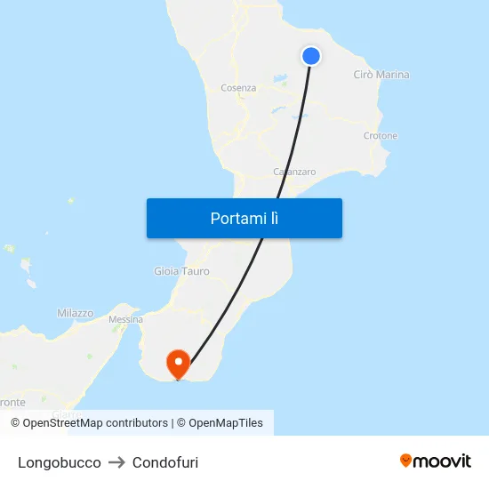 Longobucco to Condofuri map