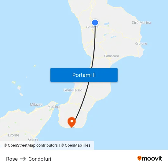 Rose to Condofuri map