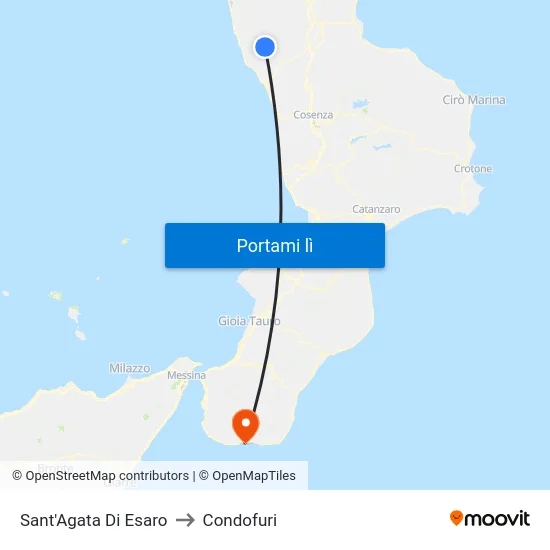 Sant'Agata Di Esaro to Condofuri map